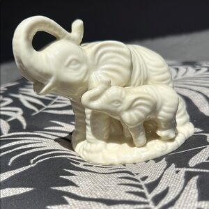 Elegant Cream Elephant Sculpture